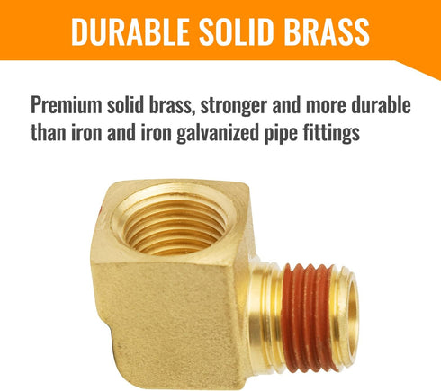 SUNGATOR 1/4 Inch 90 Degree Elbow Fittings, Male × Female Barstock Street Elbow for Air Hose, 4 Pack