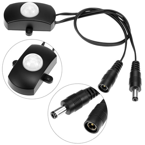 QWORK 12V-30V 3A Closet, Mini PIR Motion Sensor Switch with Adjustable Light Sensor & Delay Timer, DC Occupancy Sensor