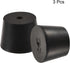 MECCANIXITY Rubber Tapered Plug 27mm to 34mm with Hole for Test Tubes, Black, 3 Pieces
