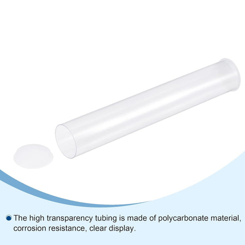 MECCANIXITY Clear Storage Tube, Small Plastic Round Tubing with Caps, Rigid Bottle Container 30x32x200mm for Item