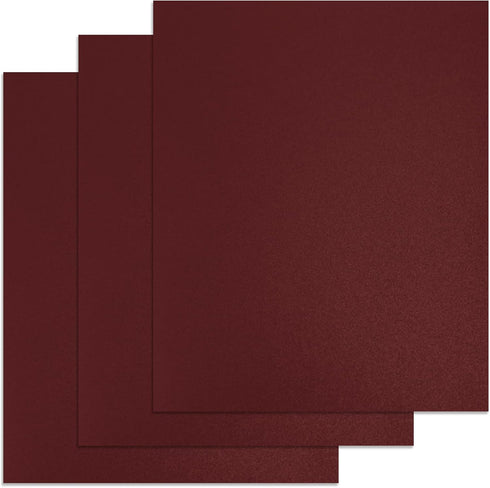 Binditek 25 Pack 12 Mil Sand-Textured Polycover, Un-Punched Plastic Binding Cover for Reports, Maroon Color