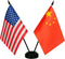 American & China Table Flag, US & Chinese Desk Flag, 8 x