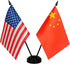 American & China Table Flag, US & Chinese Desk Flag, 8 x