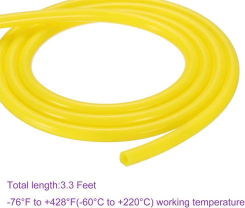 DMiotech 5/32" ID 1/4" OD 3.3 Feet Yellow Silicone Tube for Water Air Pump