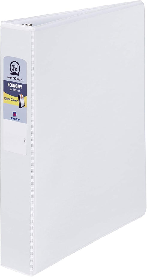 AVE21086 - Avery Economy View 3 Ring Binder, 1.5 Round Rings, 1 White Binder