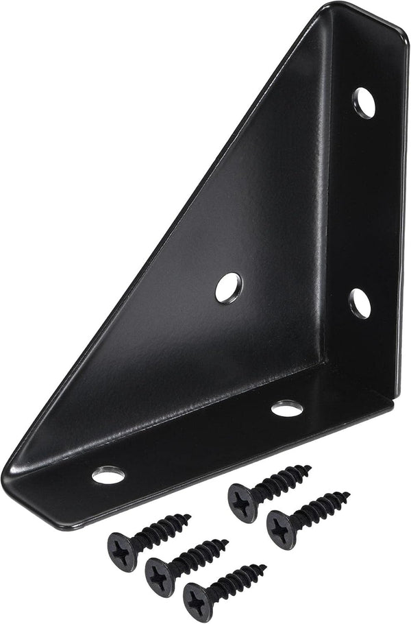 uxcell 4Pcs Angle Corner Brackets 66mm x 66mm, Cold Rolled Steel Braces
