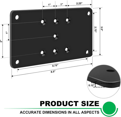 4pcs Black 3.5x6.5 Post Bracket for 4x4 Wood Post Anchor Base Steel Plate with Holes for Wood Joint Connector