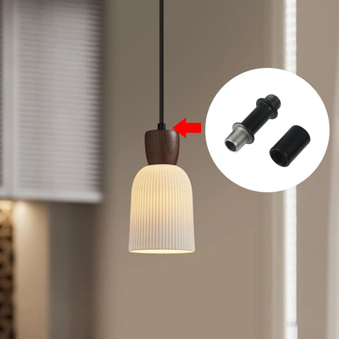 15 Sets M10 Parts(1.57" Wealrit Black Straight Pipe Lamp Stem with Connector Metal Threaded Extension Rods Lamp