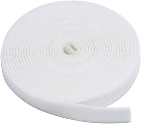 Monoprice Hook and Loop Fastening Tape, White, 0.75in, 5 Yards Per Roll
