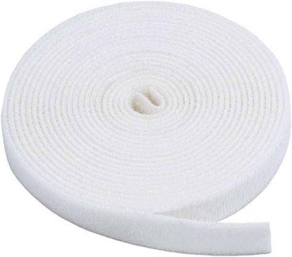 Monoprice Hook and Loop Fastening Tape, White, 0.75in, 5 Yards Per Roll