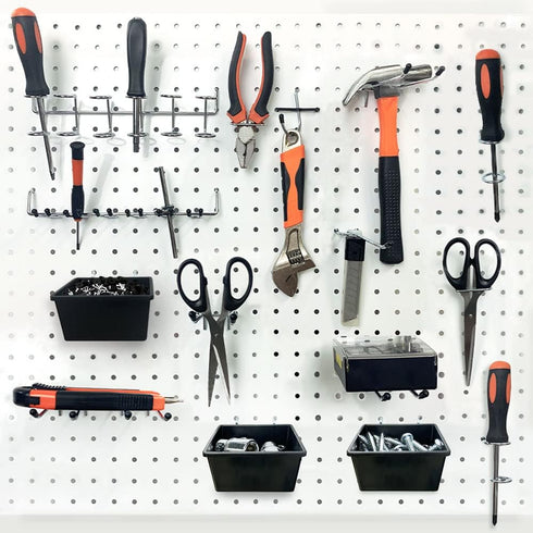 258pcs Pegboard Hooks, Organizer Kit for Various Tools, 1/8 and 1/4 inch Metal Pegboard Hooks Assortment