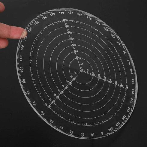 7.87" Round Center Finder Compass - Transparent Acrylic Tool for Locating Center in Woodworking Projects