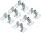 PATIKIL Air Cylinder Connecting Pneumatic Rod Splint Mounting Bracket, 6 Pack for 16mm Cylinder Dia.