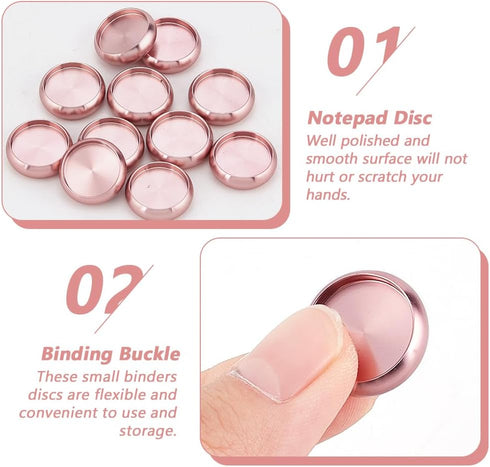 BENECREAT 11Pcs Aluminium Alloy Binding Discs, 18mm/0.7 Inch Metal Discbound Expansion Discs for Notebook