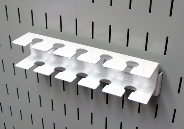 Wall Control Tool Holder Bracket - Slotted Metal Pegboard Accessory - White Tool Board