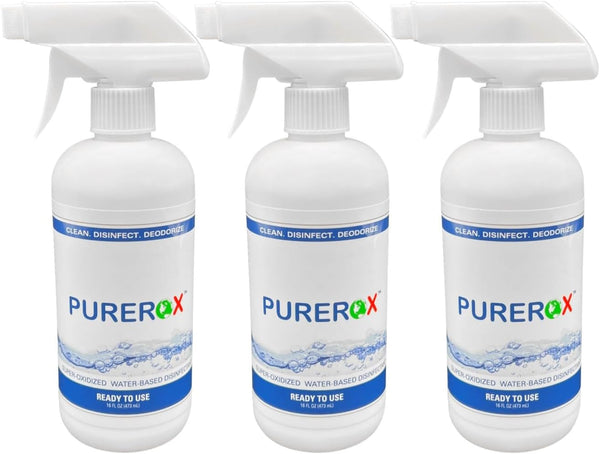 disinfectant (16oz, 3pk) Eliminate 99.99% viruses, bacteria, and fungi, PUREROX Hypochlorous HOCL