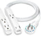 Maximm 360 Rotating Flat Plug Extension Cord, 3-Outlet with USB-C and USB-A Ports, 1FT, UL Certified, White