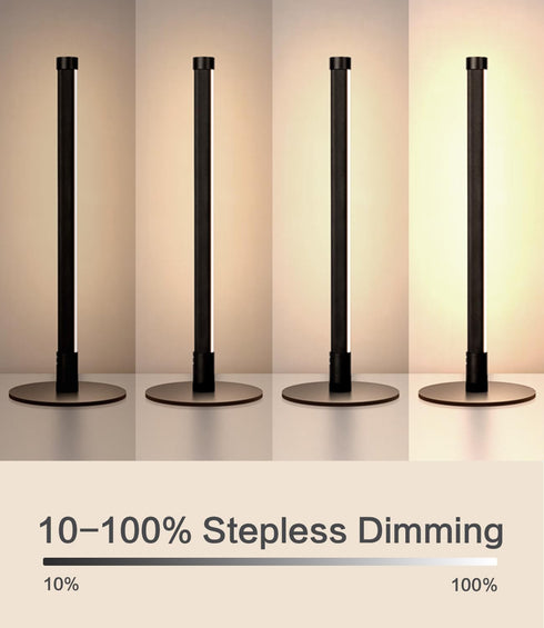 Allbluee Dimmable 3 Upgraded LED Table Lamp, Stepless Bedside Lamp with Color Temperature, Modern Nightstand Lamp, Desk