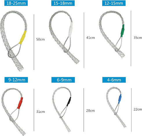 9-12MM Wire Mesh Puller Socks, Cable Pulling Socks Grips, Grip Mesh Puller Cable Puller Socks