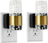 UnbamGlow (2-Pack), Dimmable 3000K 3-Prong Manual Off Slider Night Lights Luxury Gold Aluminum Bubble Acrylic, Warm