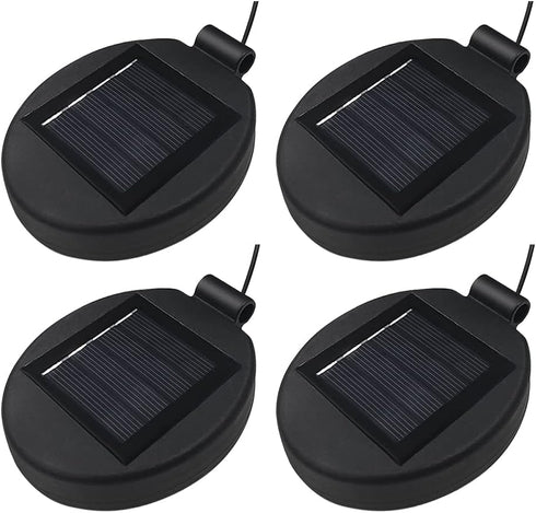 Solar Lantern Light Replacement Top, LED Solar Panel Lantern Lid for Outdoor Flower DIY Garden Decor (4PCS)