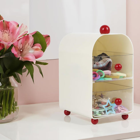 ZEXALOR Countertop Small Desk Organizer with Drawers for Makeup Nightstand Dresser Vanity Accessories,Tea Bag Holder