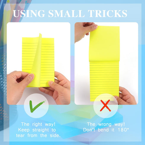 Early Buy Lined Sticky Notes, 4x6 Self-Stick Notes, 6 Bright Colors, 6 Pads, 45 Sheets/Pad