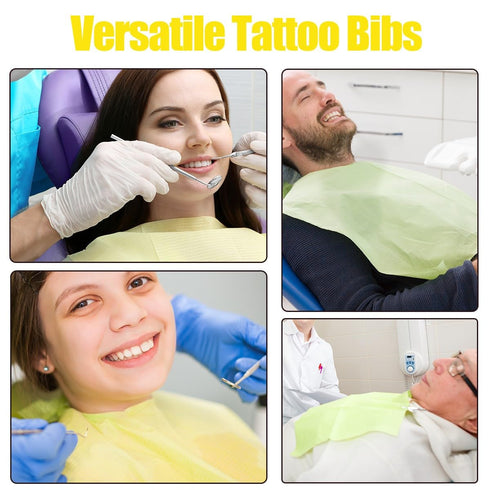 60 13"x18", 3 Pcs Dental Bibs Disposable for Patient, Ply Waterproof Piercing Tattoo Paper Napkin Tissue Bib for Dental
