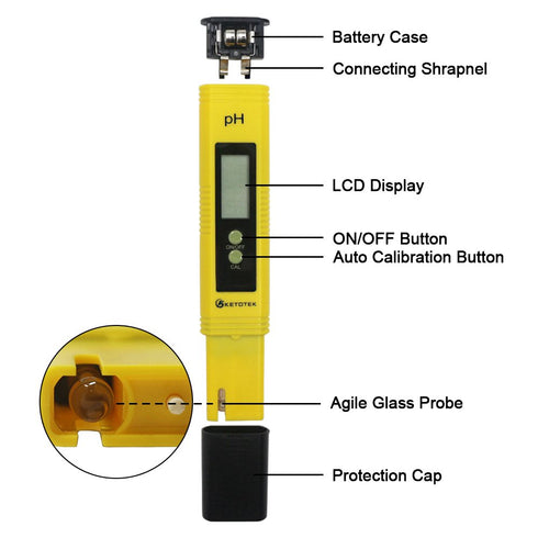 Digital PH Meter for Water, PH Pen Meter with ATC, Tester for Drinking Water, Hydroponic, Aquarium, Swimming Pool