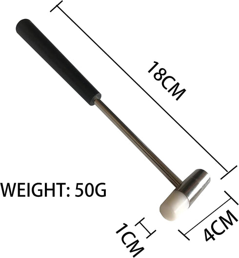 Hammer, 7 Inches, Hammer Dual Head Small Plastic Head and Metal Head, Black Plastic Grip, Double face Jewelry Mallet