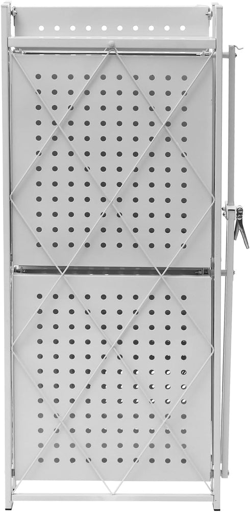 Oiveinya Cart,3-Tier Foldable Storage Rolling Portable Utility Service Cart with Wheels Folding Metal Cart Organizer