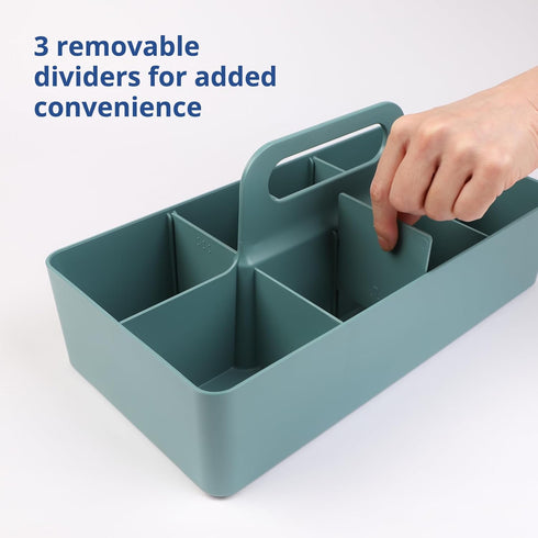 BLUE GINKGO Multipurpose Caddy Organizer, Stackable Plastic Caddy with Handle for Desk, Makeup, Classroom