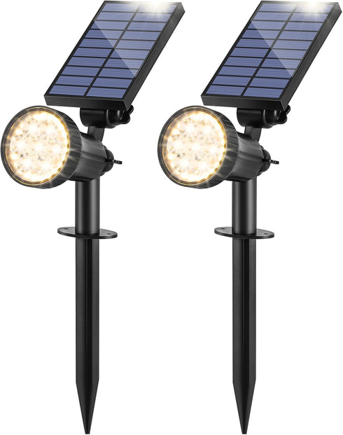 Bosceos Solar Lights Outdoor Waterproof, 30LEDs Solar Spot Pathway Lights with 3