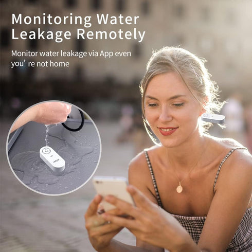 eMylo WiFi Water Sensor, 120dB Water Leak Detector Alarm with Realtime App Notification for Home, Kitchen, Bathroom