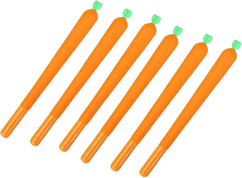 YuanHolumid 6Pcs Carrot Gel Pens, Orange School Company Writing Gel Pen, Creative Classic