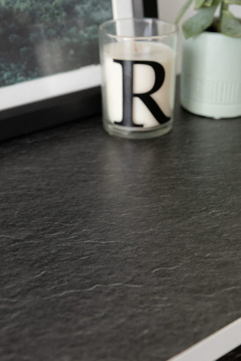 d-c-fix Peel and Stick Contact Paper, Slate Black Stone Look Self-Adhesive Film for Kitchen and Countertops