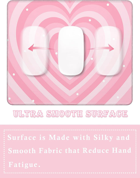 Pecfamly (9.4 x7.8 Inch) Cute Kawaii Cutecore Aesthetic Pink Girly Gaming Mouse Pad Small, Gamer Girl Room Decor Desk
