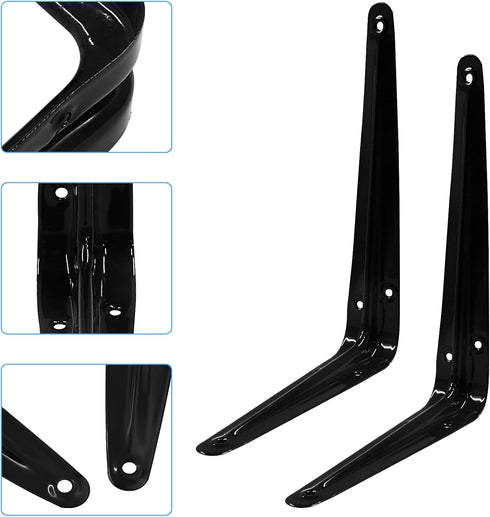 Zorfeter 10 8 6 Inch Pcs Shelf Brackets x Black Shelving Brackets Heavy Duty L Bracket Support Floating Shelf Bracket