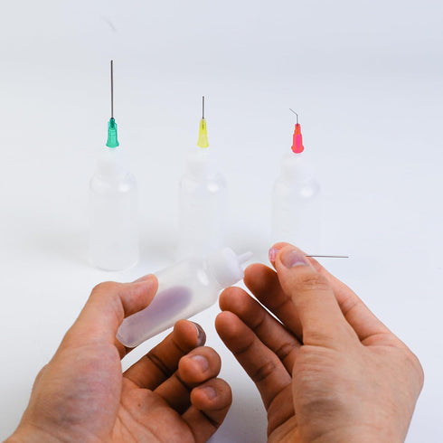 30ml Precision Tip Applicator Bottle with Blunt Tip Needle and Cap, 18G 20G 25G Squeeze Bottle