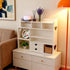 White Heart Drawer Bookshelf, Desktop Organizer with Shelves & Heart-Shaped Drawer for Desk, Office, Dorm - Display