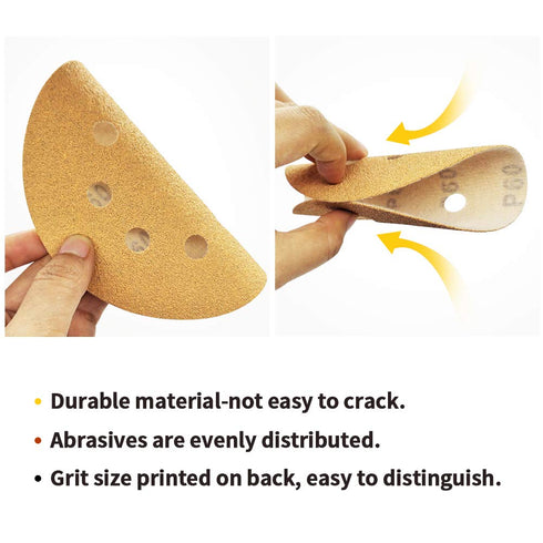 SPEEDWOX 50 Pcs 5 Inches 8 Hole Sanding Discs - 60 Grit Dustless Hook and Loop Sandpaper for Random Orbital Sander