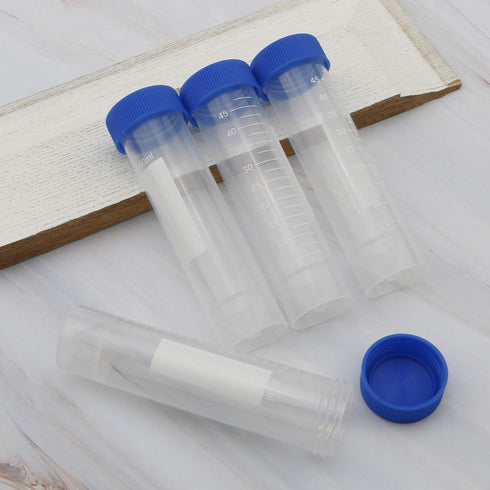 Kesell 50ml Polypropylene Screw Top Centrifuge Tube, Pack of 10 with Graduated Marks and Writing Area