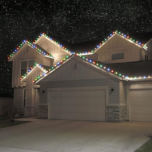 C7 Bulbs 2 Bulb Set 25 Holiday Lighting Outlet Faceted Christmas Lights | Sun Warm White LED Light Holiday Decoration |