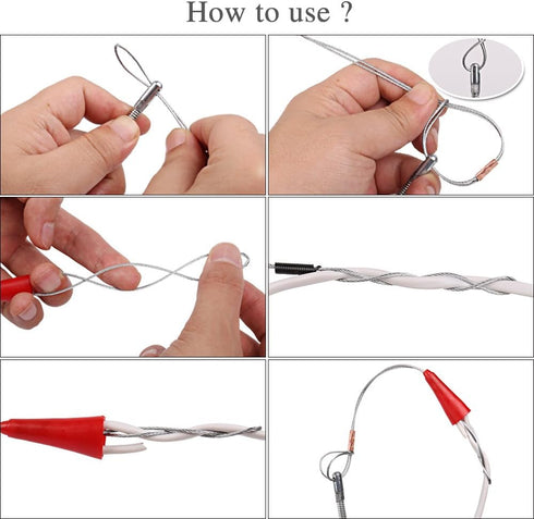 Fish Tape Electrical Wire Threader and Puller Tool 33 FT (10M) Upgrade Large Leader Hole Fastener