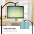 Shade,E26 BoostArea Floor Lamp for Living Room,LED Arched Floor Lamp,Tall Modern Standing Lamp with Green Linen Socket