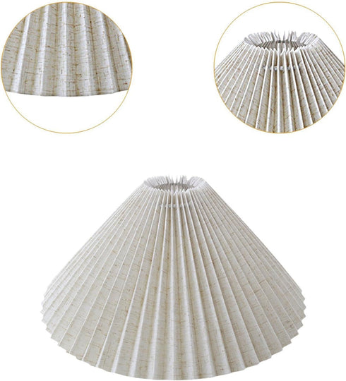 IEUDNS Pleated Lampshade Decorative Chandelier Shade Floor Light Shade for Dining Room Bedroom Hotel Home, Linen