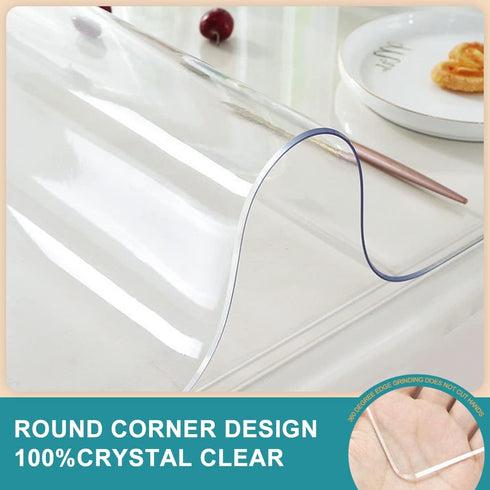 HYTESCO 1.5 mm 12x18 Inch Clear PVC Table Protector Thick Transparent Vinyl Pad Crystal Plastic Desk Protector