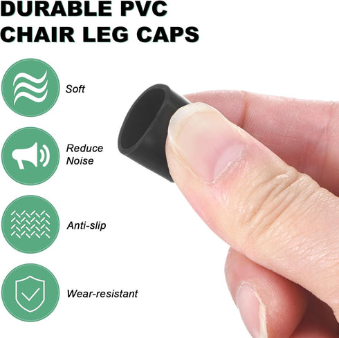 24-Pack 1/2 Inch(13mm) M METERXITY Chair Leg Caps, PVC Chair Leg Floor Protectors for Folding Chairs/Metal