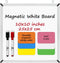 Small Whiteboard Set - 10 x 10" Dry Erase Board with 2 Markers & 6 Magnetic Labels - Mini Double-Sided Wall Hanging