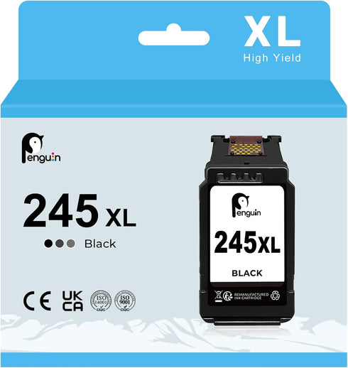 Remanufactured Penguin PG-245XL Black Ink Cartridges for Canon PIXMA TS3122 TS3322 MG2522 MX490 MX492 MG2520 MG2525